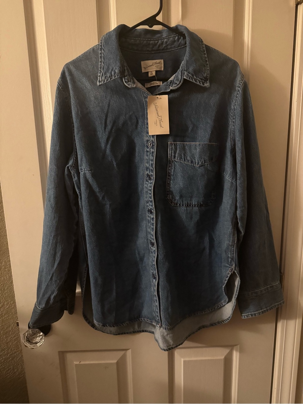 Universal Thread Indigo Denim Button-Front Shirt